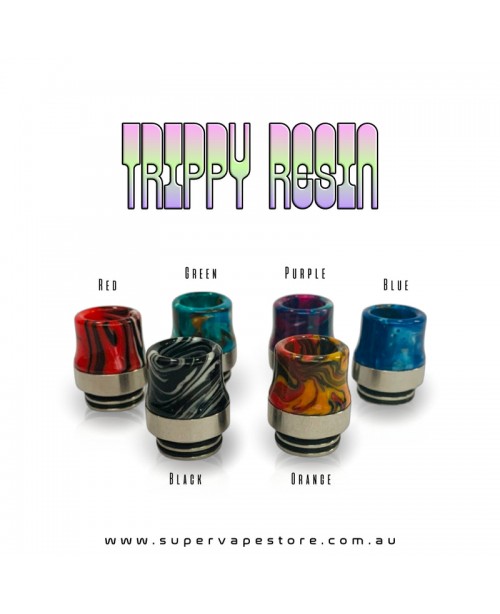 810 Drip Tips - Trippy Resin - Steel-Base Anti-Spi...