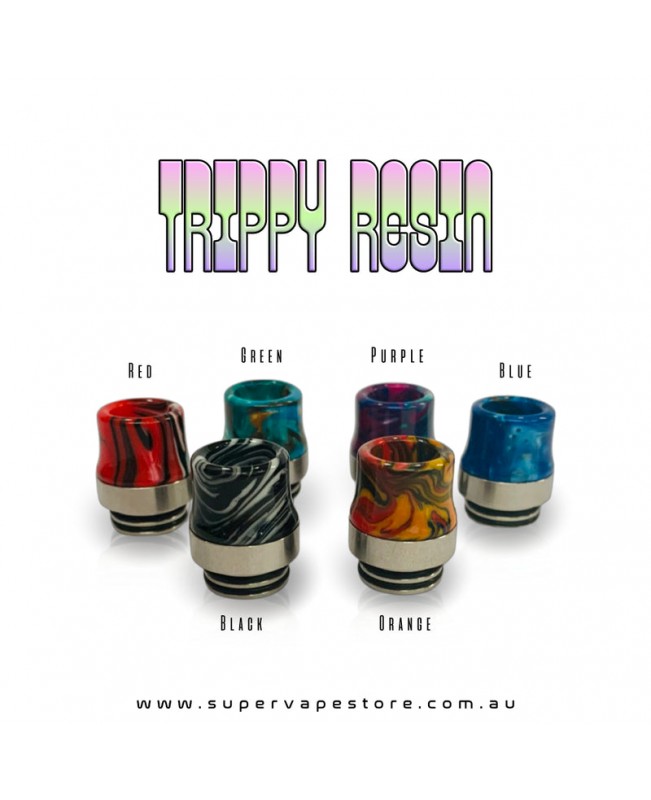 810 Drip Tips - Trippy Resin - Steel-Base Anti-Spit