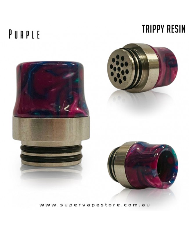 810 Drip Tips - Trippy Resin - Steel-Base Anti-Spit