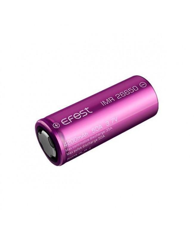 1pc Efest - IMR 26650 4200mAh 50A - Flat Top Li ion Rechargeable Battery